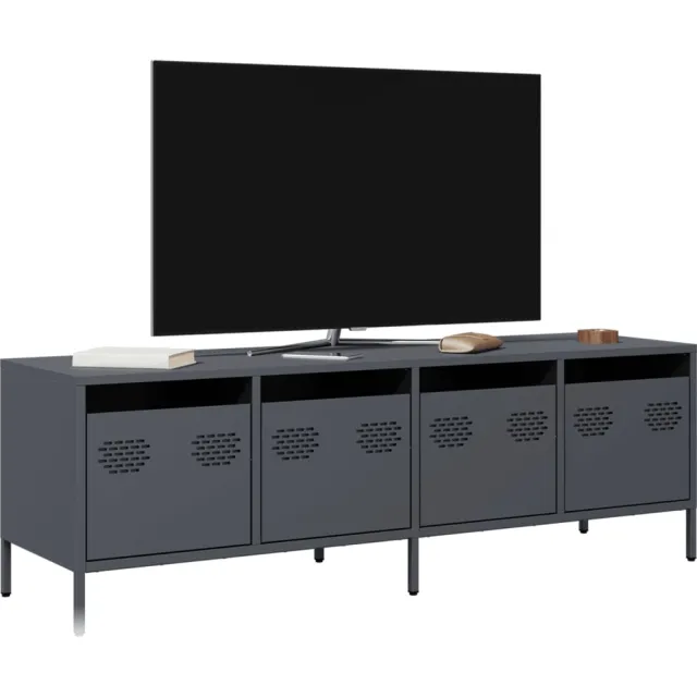 vidaXL Tv-meubel 135x39x43,5 cm koudgewalst staal antracietkleurig