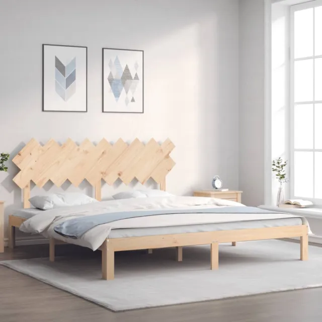 vidaXL Bedframe met hoofdbord massief hout Bruin