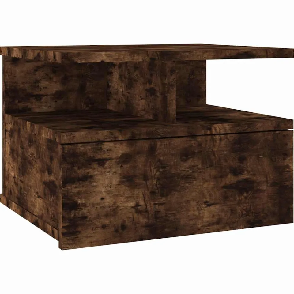 vidaXL Nachtkastjes 2 st zwevend 40x31x27 cm hout gerookt eikenkleurig Bruin