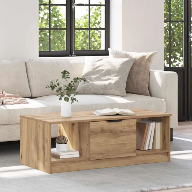 vidaXL Salontafel Artisan Eiken 102 x 50 x 36cm Bewerkt hout Bruin