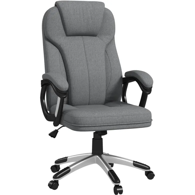 Lunpog Bureaustoel - met schommelfunctie - bureaustoel - ergonomische draaistoel - hoge rugleuning - Grijs - 66cm x 75 cm x 120 cm