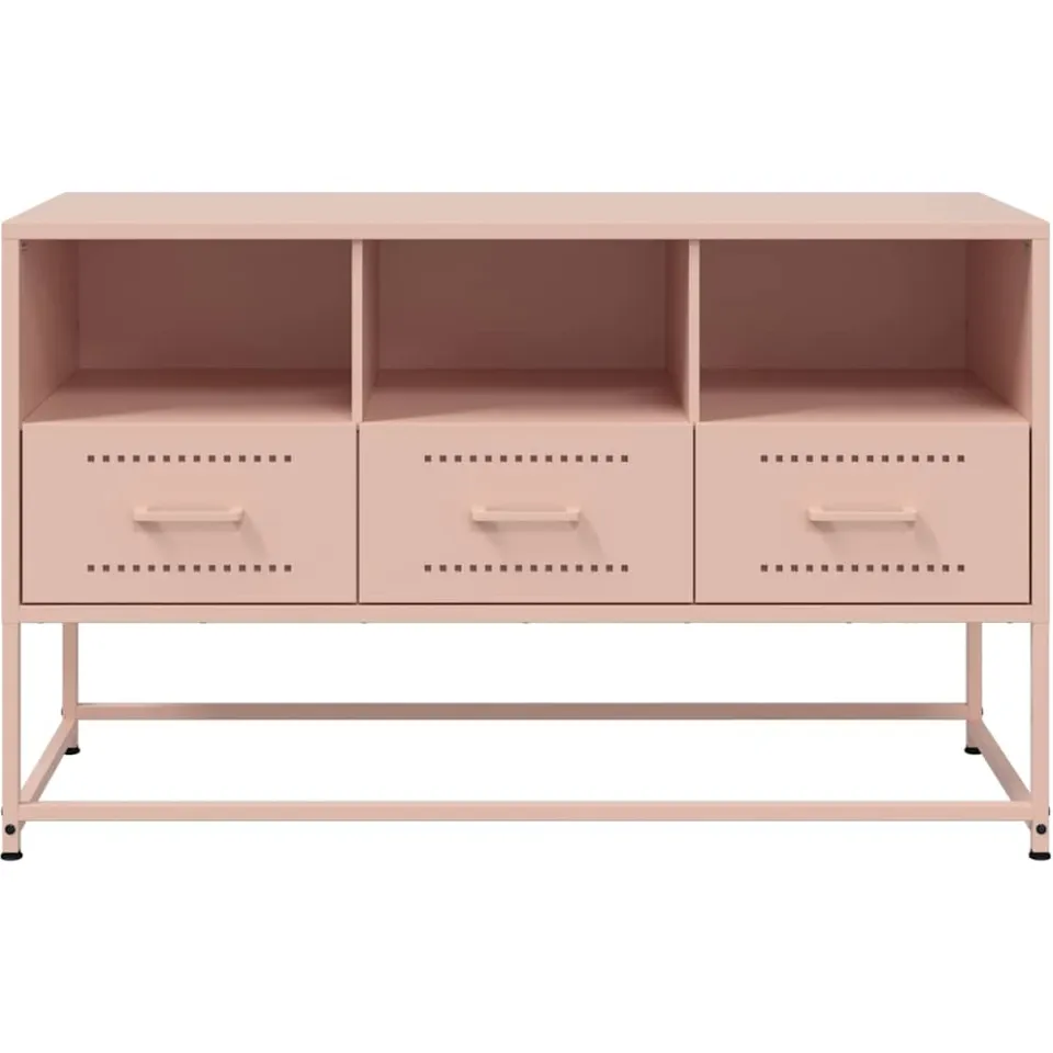 vidaXL Tv-meubel 100,5x39x60,5 cm staal roze, foto 4