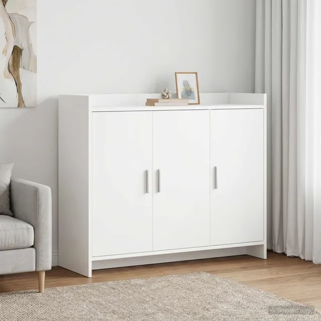 vidaXL Dressoir Wit 98,5 x 33 x 80 cm Bewerkt hout