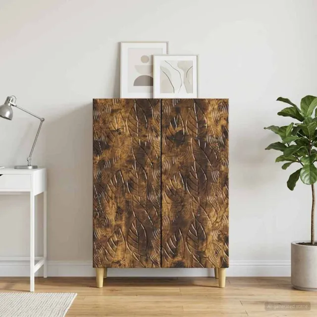 vidaXL Dressoir Gerookt eiken 66 x 34,5 x 90 cm Bewerkt hout Bruin