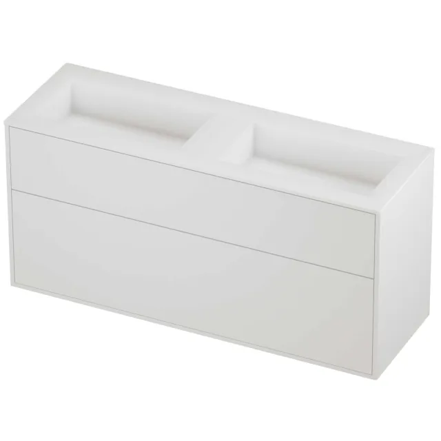 Proline Aristo Badmeubelset Polystone Elegant Dubbel 140x46x67 cm Mat Wit Mat White