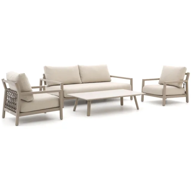 Tierra Outdoor Oasis stoel-bank loungeset 4-delig verstelbaar Taupe