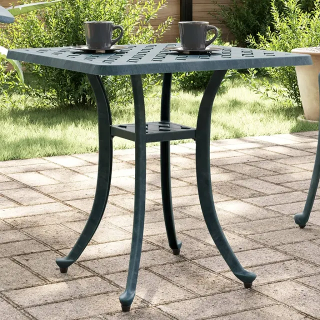 vidaXL Tuintafel 53x53x53 cm gietaluminium groen, foto 2
