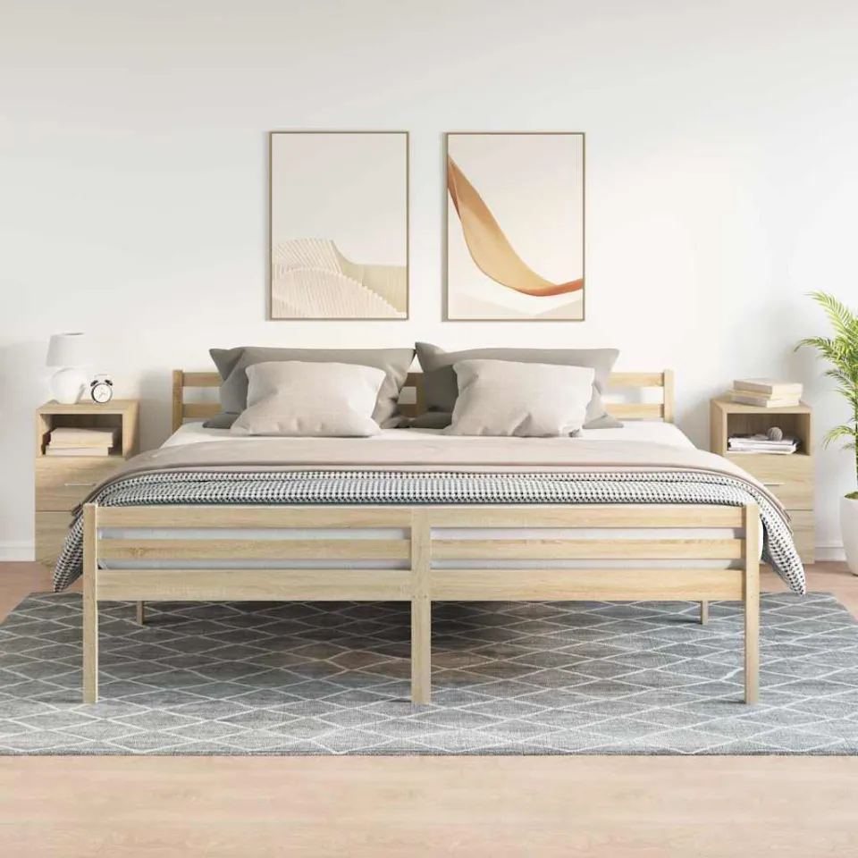 vidaXL Nachtkastjes 2 st met 2 lades 36x36x68 cm sonoma eikenkleurig, foto 2