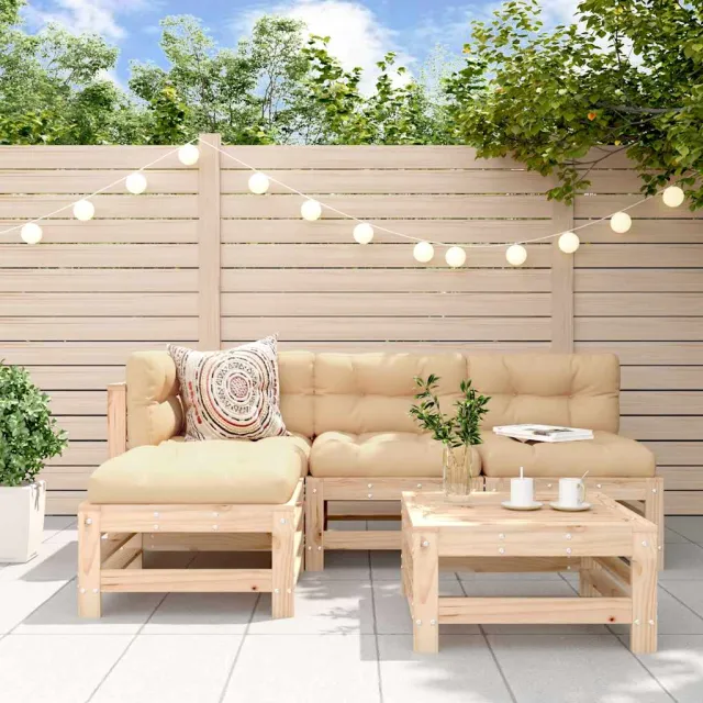 vidaXL 5-delige Loungeset massief grenenhout bruin, foto 2