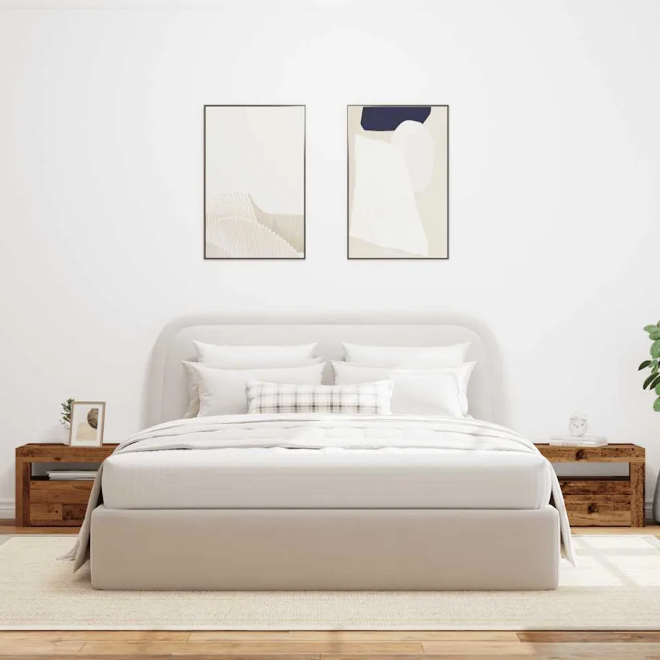 vidaXL Nachtkastjes 2 st met LED's 60x35x40 cm oud houtkleurig bruin, foto 2