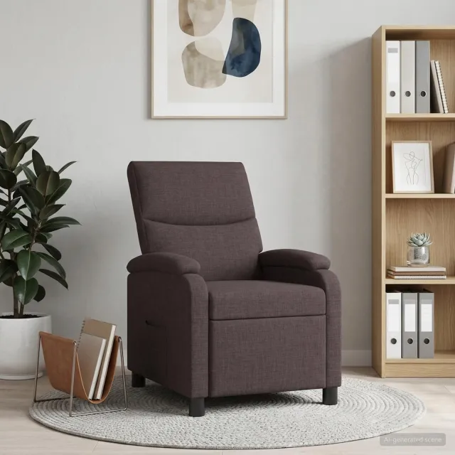 vidaXL Relaxfauteuil Donkerbruin Stof