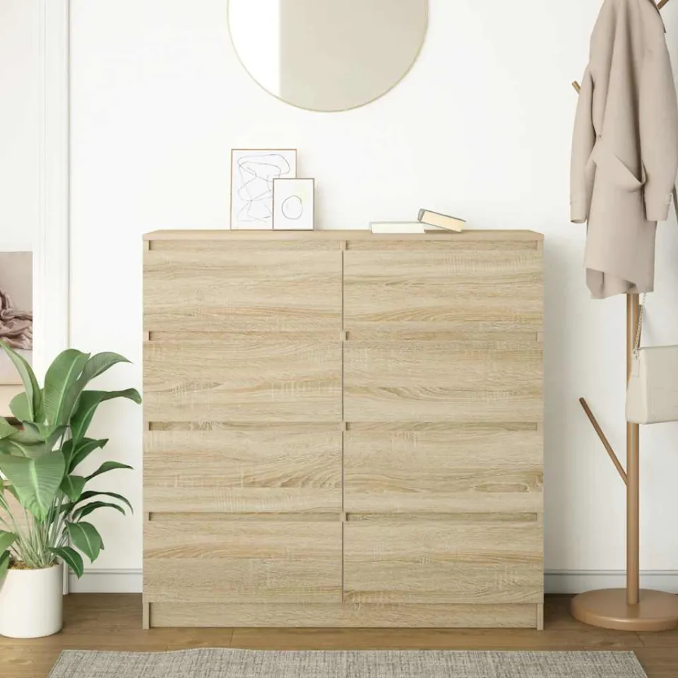vidaXL Dressoir 100x35x99 cm bewerkt hout sonoma eikenkleurig, foto 3