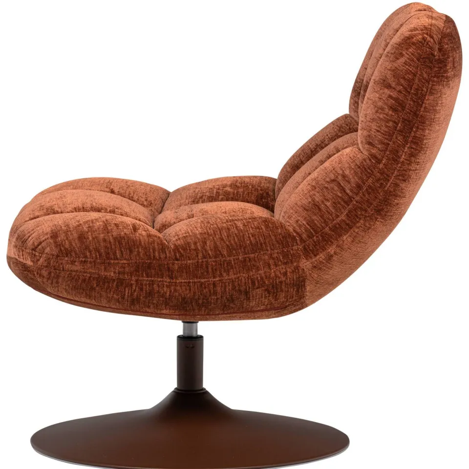 WOOOD Elvi Draaifauteuil - Chenille Structuur - Lichtgrijs - 81x73x84, foto 4