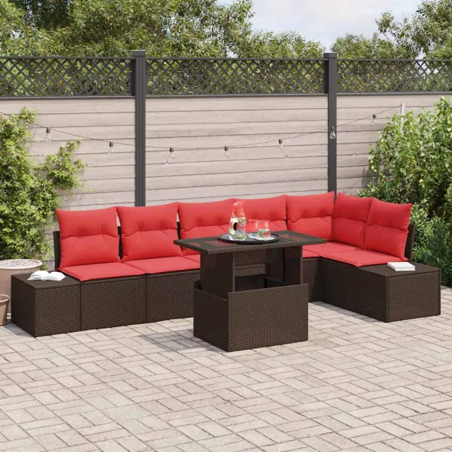 vidaXL Tuin Sofa Set 7 st Bruin poly rattan, foto 2