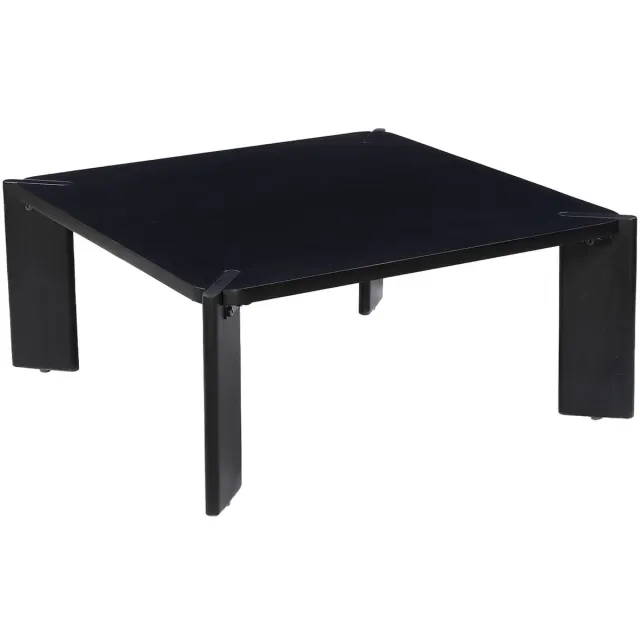 sweeek Vierkante salontafel in massief hout 80cm - reva Zwart