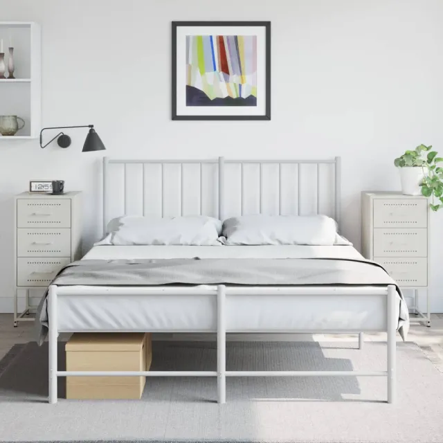 vidaXL Nachtkastjes 2 st 36x39x78 cm staal wit, foto 2