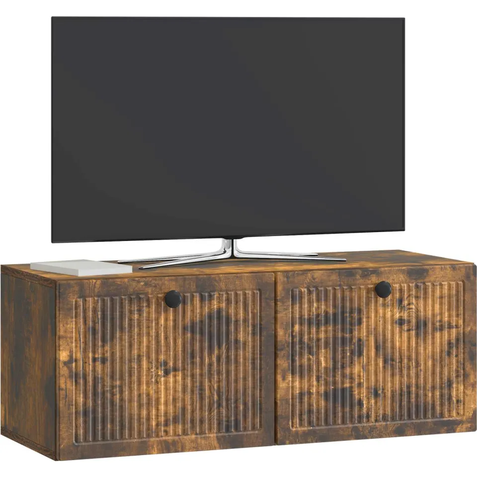 vidaXL Wandbeugel TV-kast Gerookt eiken 78,5 x 31 x 30 cm Bewerkt hout, foto 3