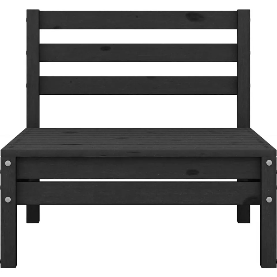 vidaXL 5-delige Loungeset massief grenenhout zwart, foto 4