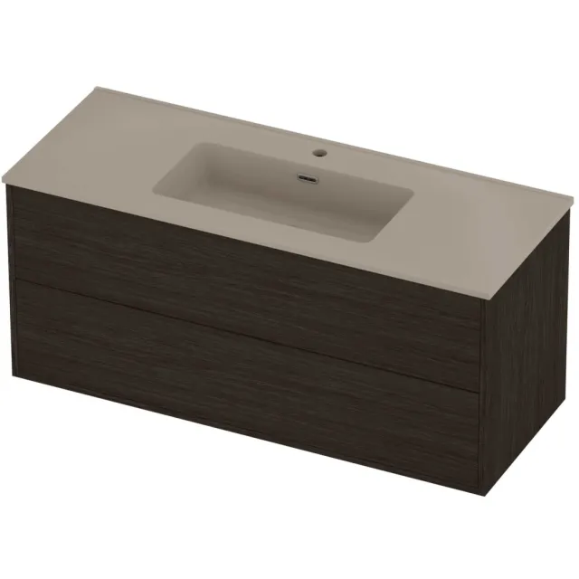 Proline Tribute Badmeubelset Porselein Elegant 1 Kraangat 120x46x54 cm Mat Crème Cotton Mokka Oak Eiken