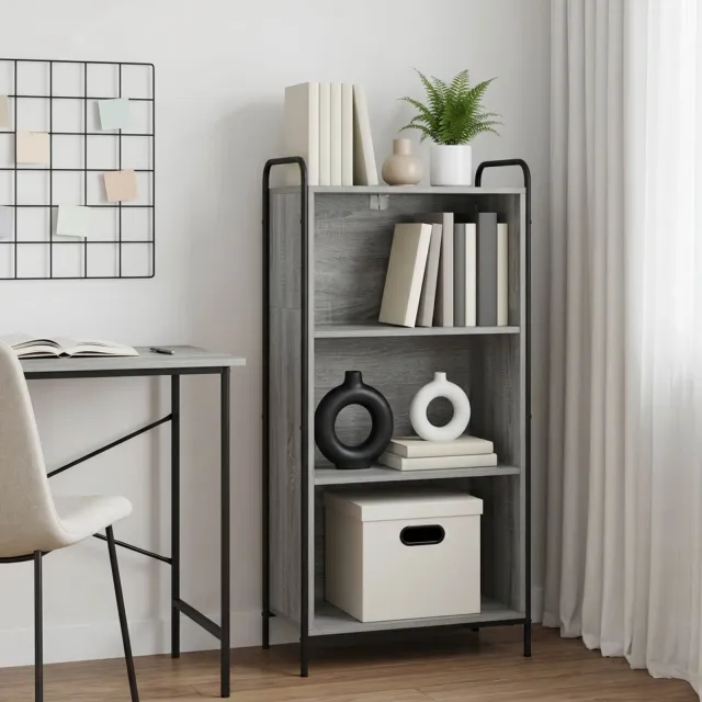 vidaXL Boekenkast 55,5 x 33 x 174 cm Bewerkt hout Grijs Sonoma