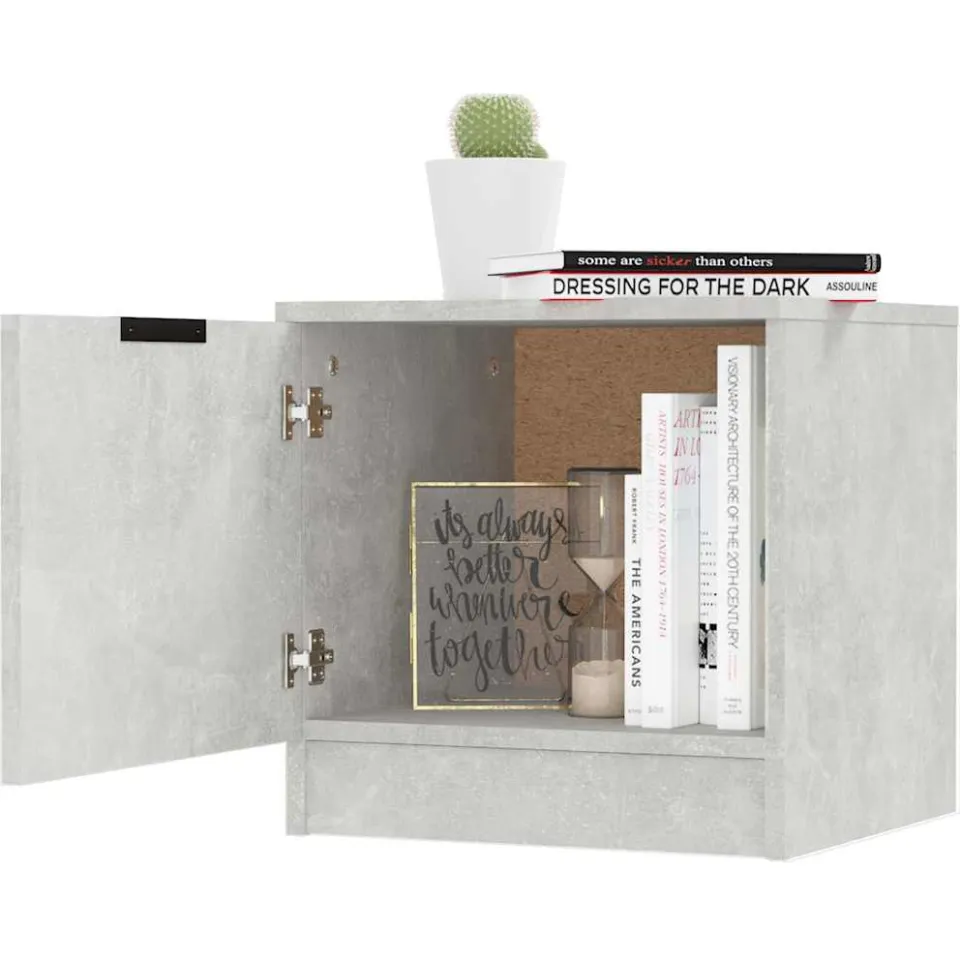 vidaXL Nachtkastjes 2 st 40x39x40 cm betongrijs