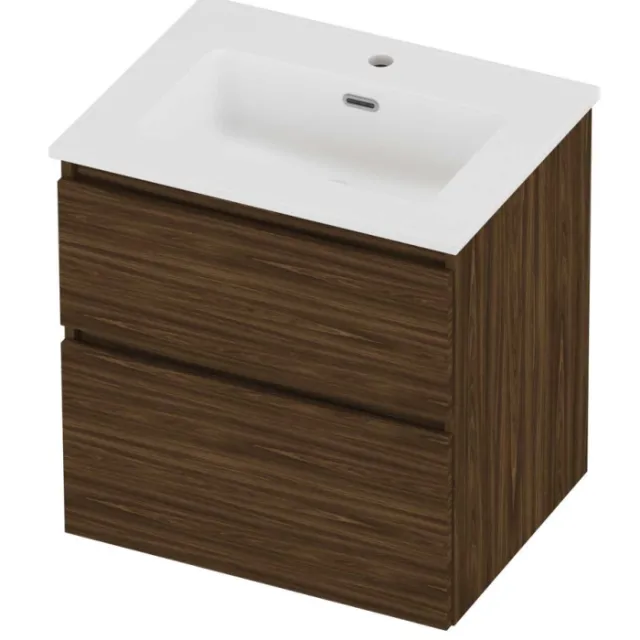 Proline Tribute Badmeubelset Porselein Elegant 1 Kraangat 60x46x62 cm Mat White Cabana Oak Eiken