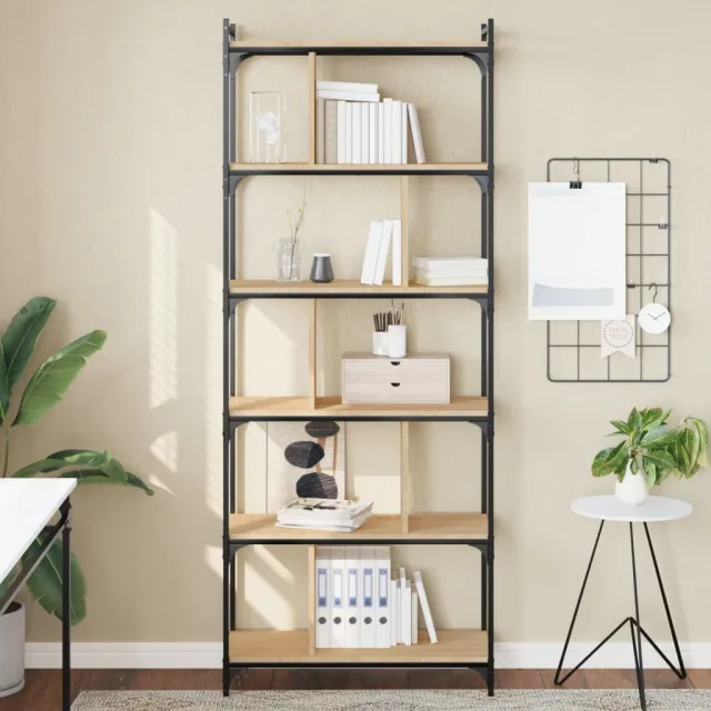 vidaXL Boekenkast 6-laags 76x32x192 cm bewerkt hout sonoma eikenkleur Bruin