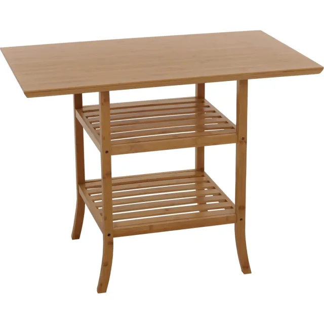 MCW Bamboe tafel MCW-N84, balkontafel bijzettafel eetkamertafel multifunctionele tafel, MVG-gecertificeerd 100x60cm bruin