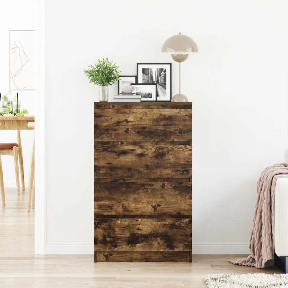 vidaXL Dressoir 60x35x98,5 cm bewerkt hout gerookt eikenkleurig, foto 3
