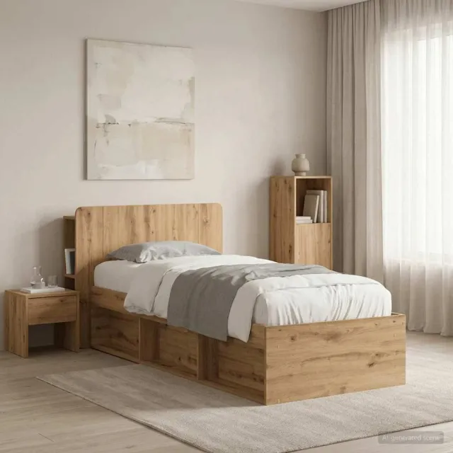 vidaXL Hoofdeinde kas Artisanaal eiken 80 cm Bewerkt hout Bruin