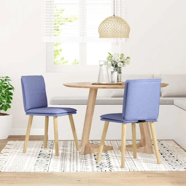 vidaXL Eetkamerstoelen 2 st stof jeansblauw