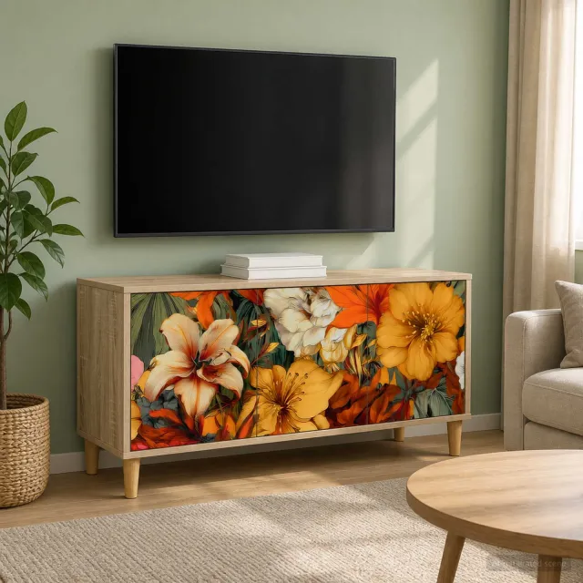 vidaXL Tv-meubel GENNEP 102 x 33 x 50 cm Sonoma Bewerkt hout bruin, foto 2