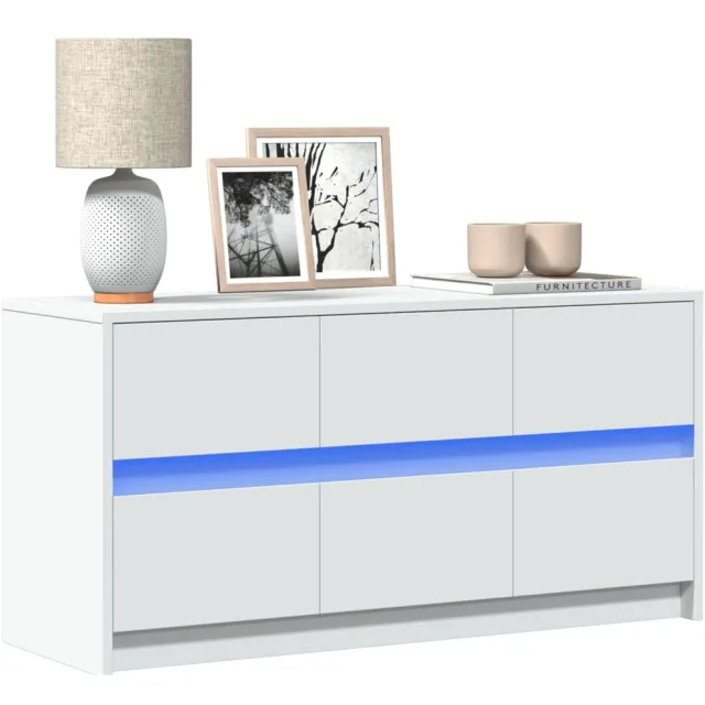 vidaXL Tv-meubel met LED 100x34x50 cm bewerkt hout wit
