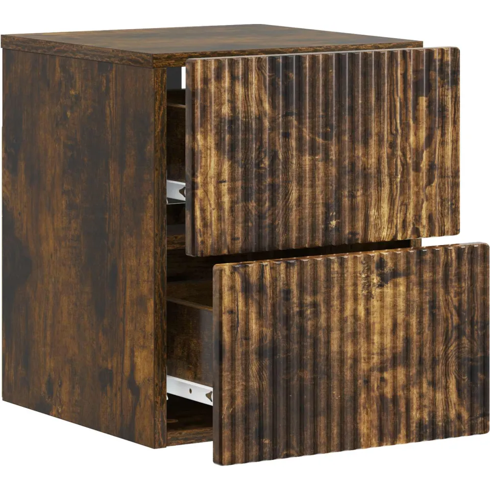 vidaXL Wandbeugel Bedkast Gerookt eiken 33 x 34,5 x 40 cm Bewerkt hout, foto 3