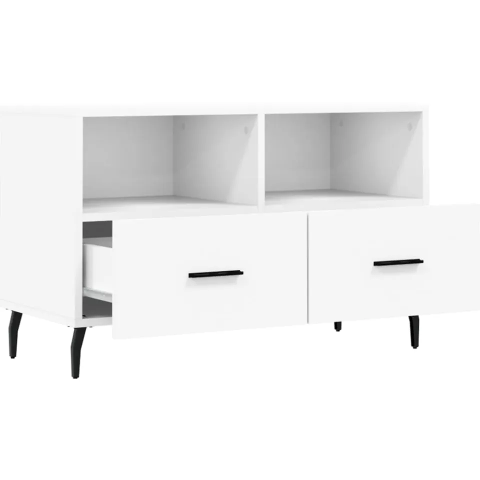 vidaXL Tv-meubel 80x36x50 cm bewerkt hout wit, foto 4