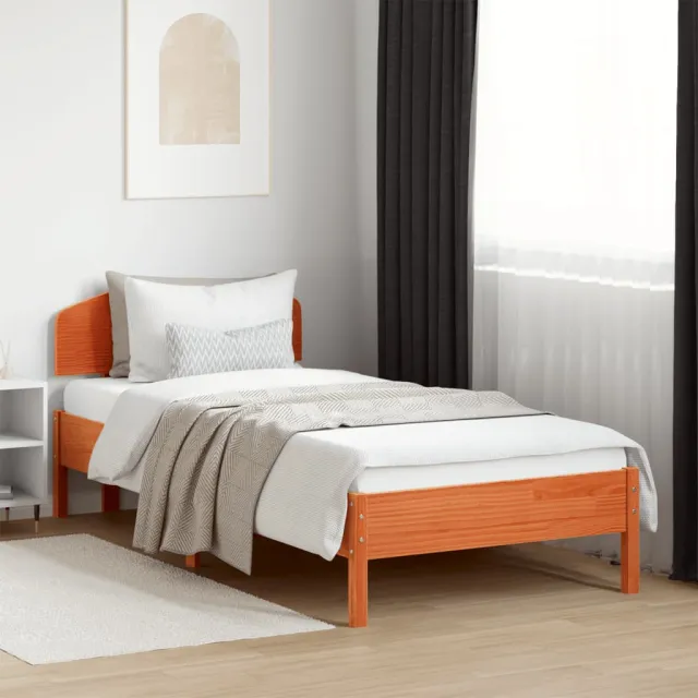 vidaXL Bedframe zonder matras massief grenenhout wasbruin 100x200 cm bruin