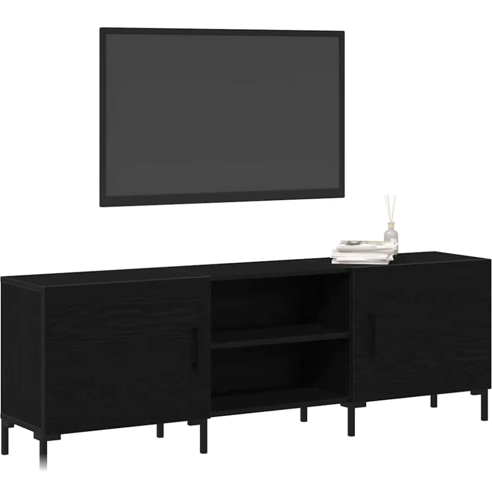 vidaXL Tv-meubelset 150 x 30 x 50 cm Zwart Eiken Bewerkt hout, foto 3