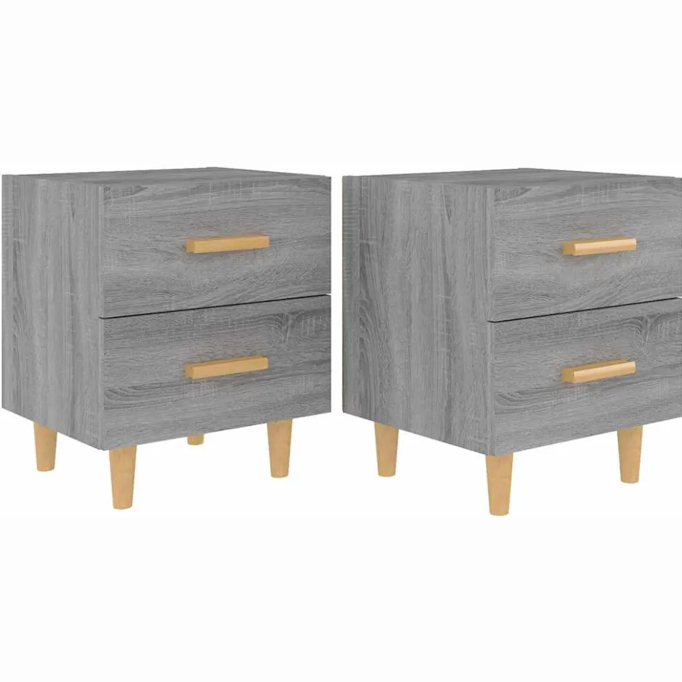 vidaXL Nachtkastjes 2 st 40x35x47,5 cm grijs sonoma eikenkleurig, foto 3