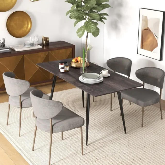 DESMIU Uitschuifbare Eettafel - Verlengbaar Voor 8 Personen - Voor Eetkamer En Werkplek - Hout En Staal - 160x75x77 Cm - Grijs