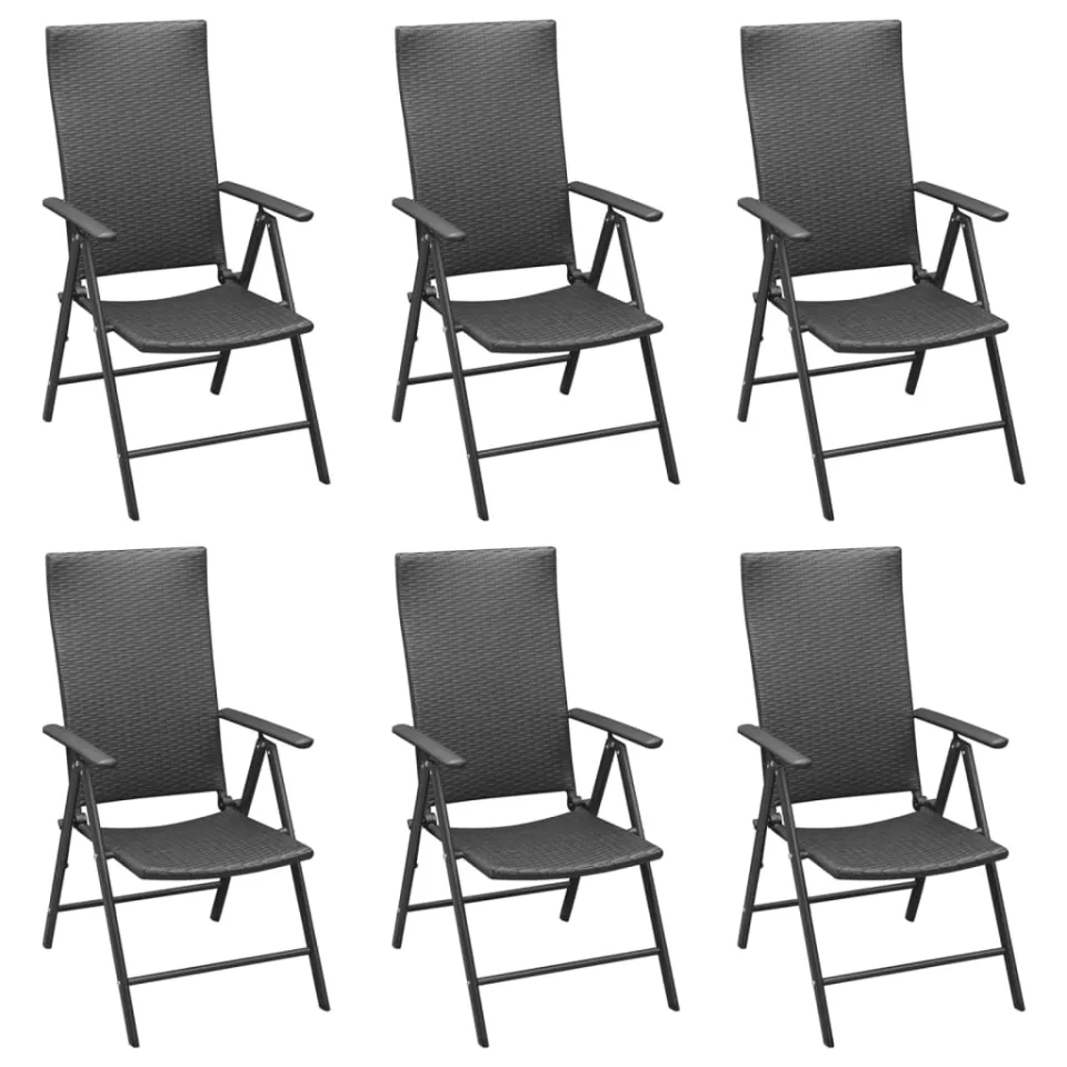 vidaXL 7-delige Tuinset poly rattan zwart, foto 3