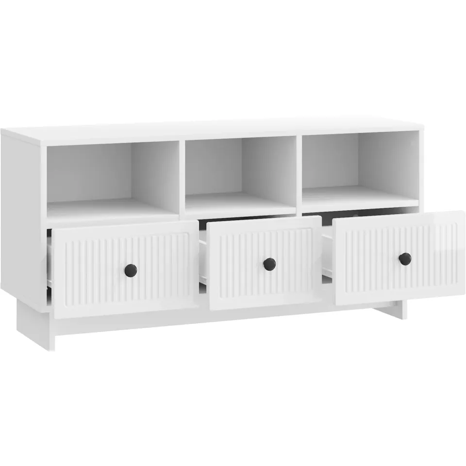 vidaXL TV-kast met lade Hoogglans Wit 102 x 34,5 x 50 cm Bewerkt hout, foto 4