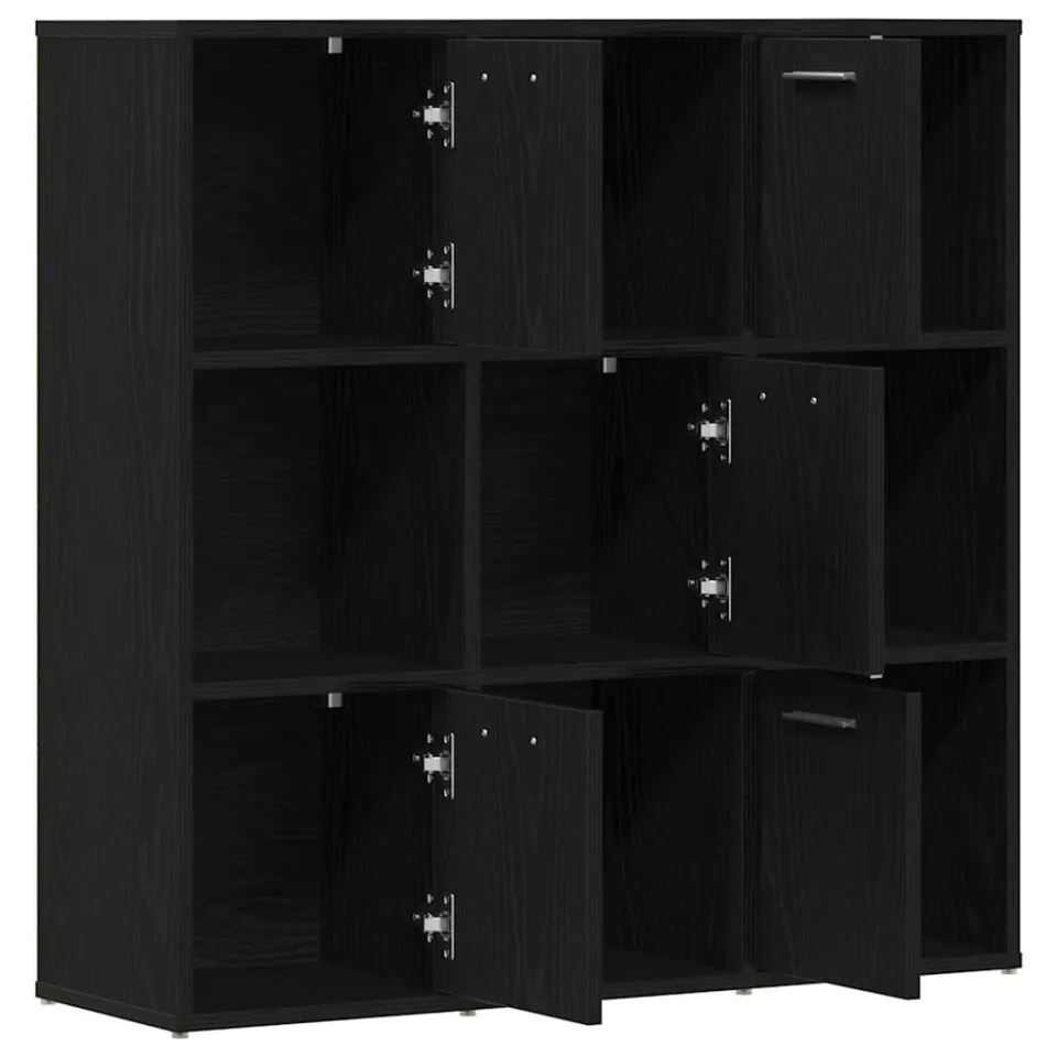 vidaXL Boekenkast 90x28x90 cm bewerkt hout zwart eikenkleur, foto 4