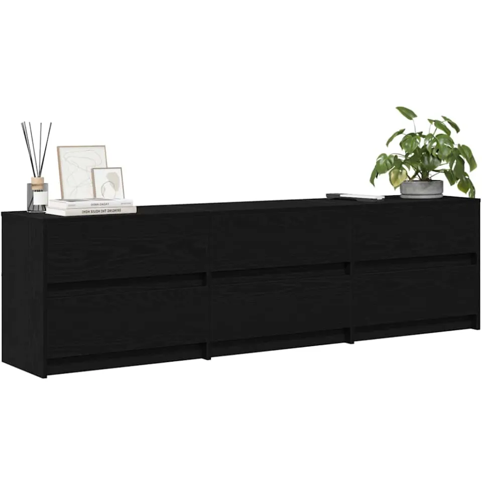 vidaXL TV Eenheden 180 x 34 x 50 cm Zwart Eiken