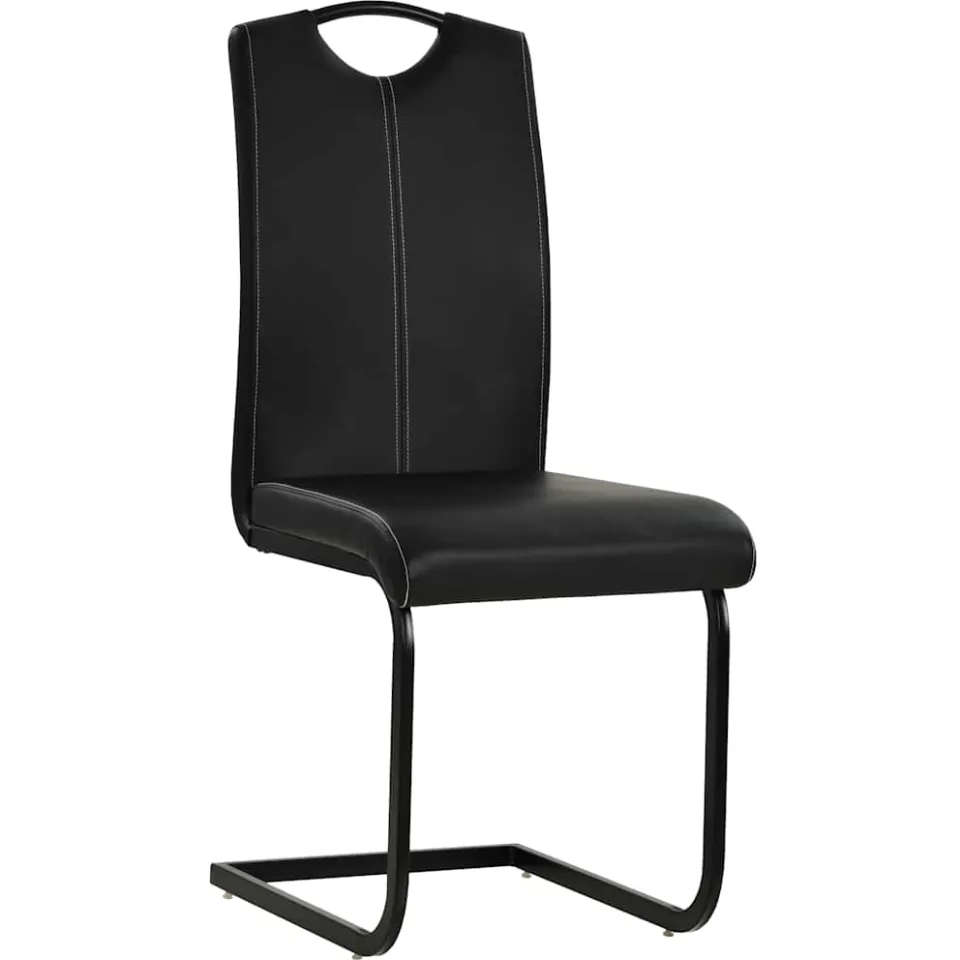 vidaXL Eetkamerstoelen 4 st kunstleer zwart, foto 2