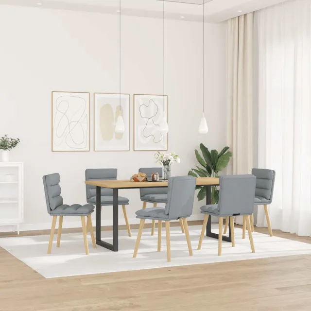 vidaXL Eetkamerstoelen 6 st stof lichtgrijs