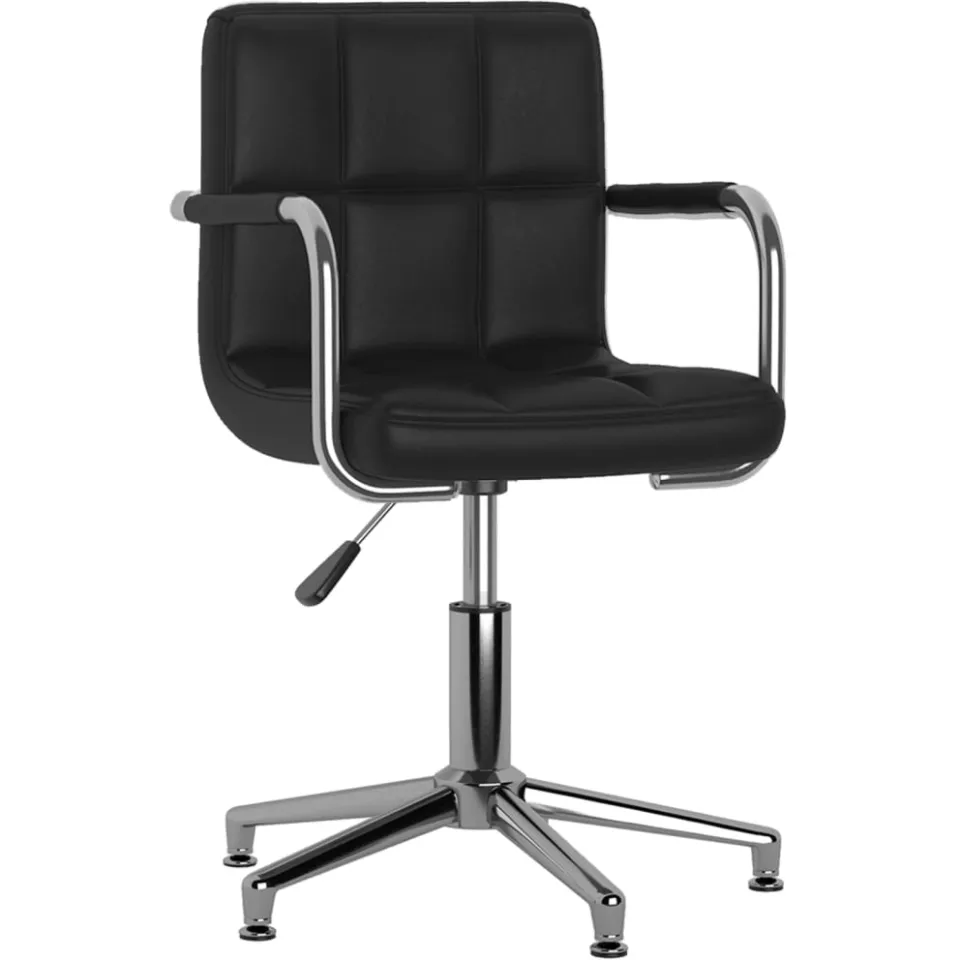vidaXL Eetkamerstoelen draaibaar 2 st kunstleer zwart