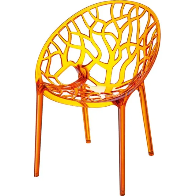 Tuinstoel Crystal oranje kunststof