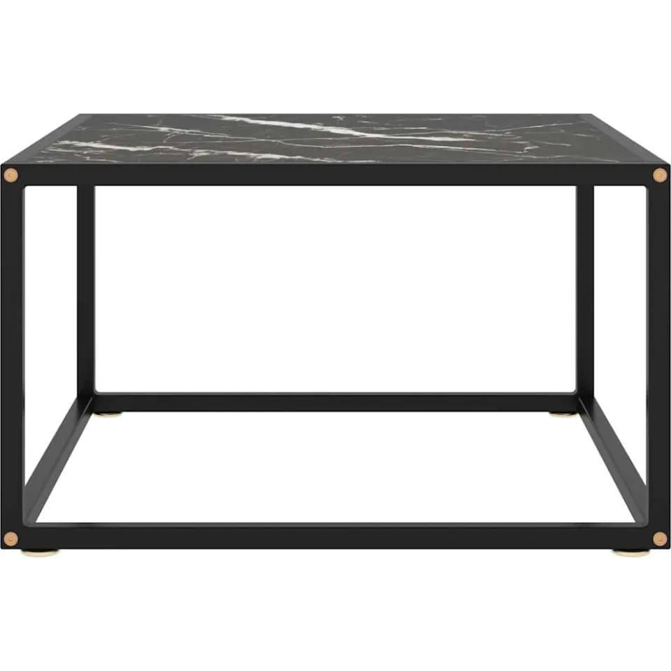 vidaXL Salontafel met zwart marmerglas 60x60x35 cm zwart