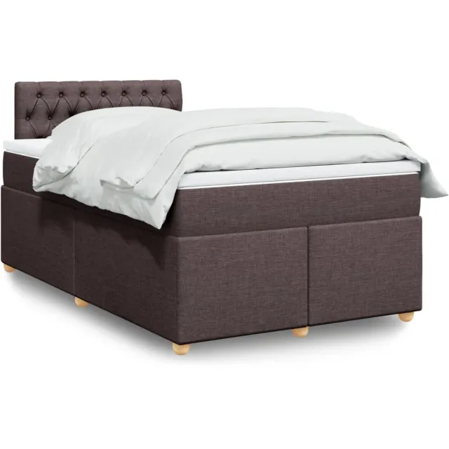 vidaXL Boxspring met matras stof donkerbruin 120x200 cm bruin