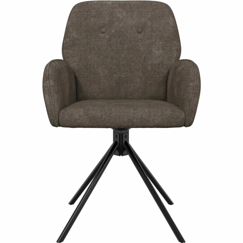 vidaXL Draai Eetstoelen 2 st Nep Suede Leer Donkergrijs